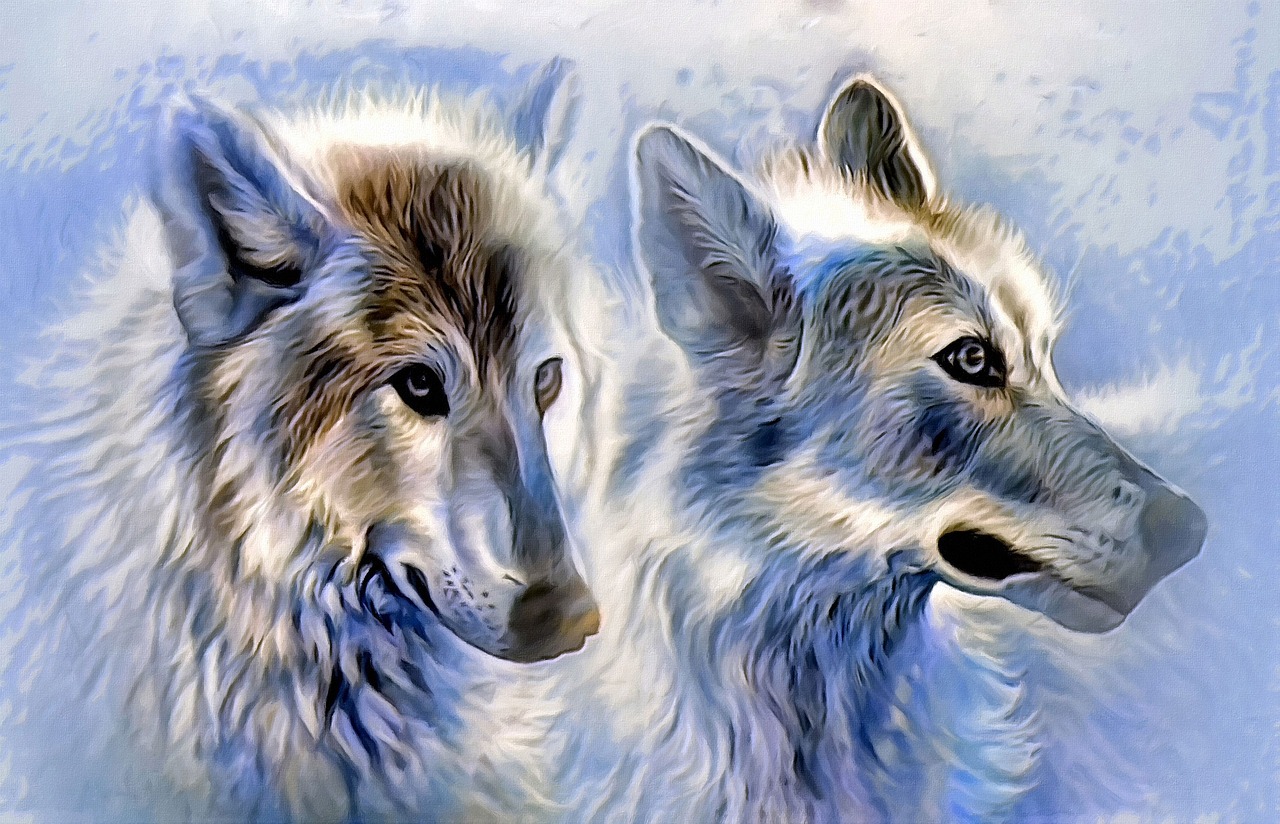 icewolf canvas picture art free photo