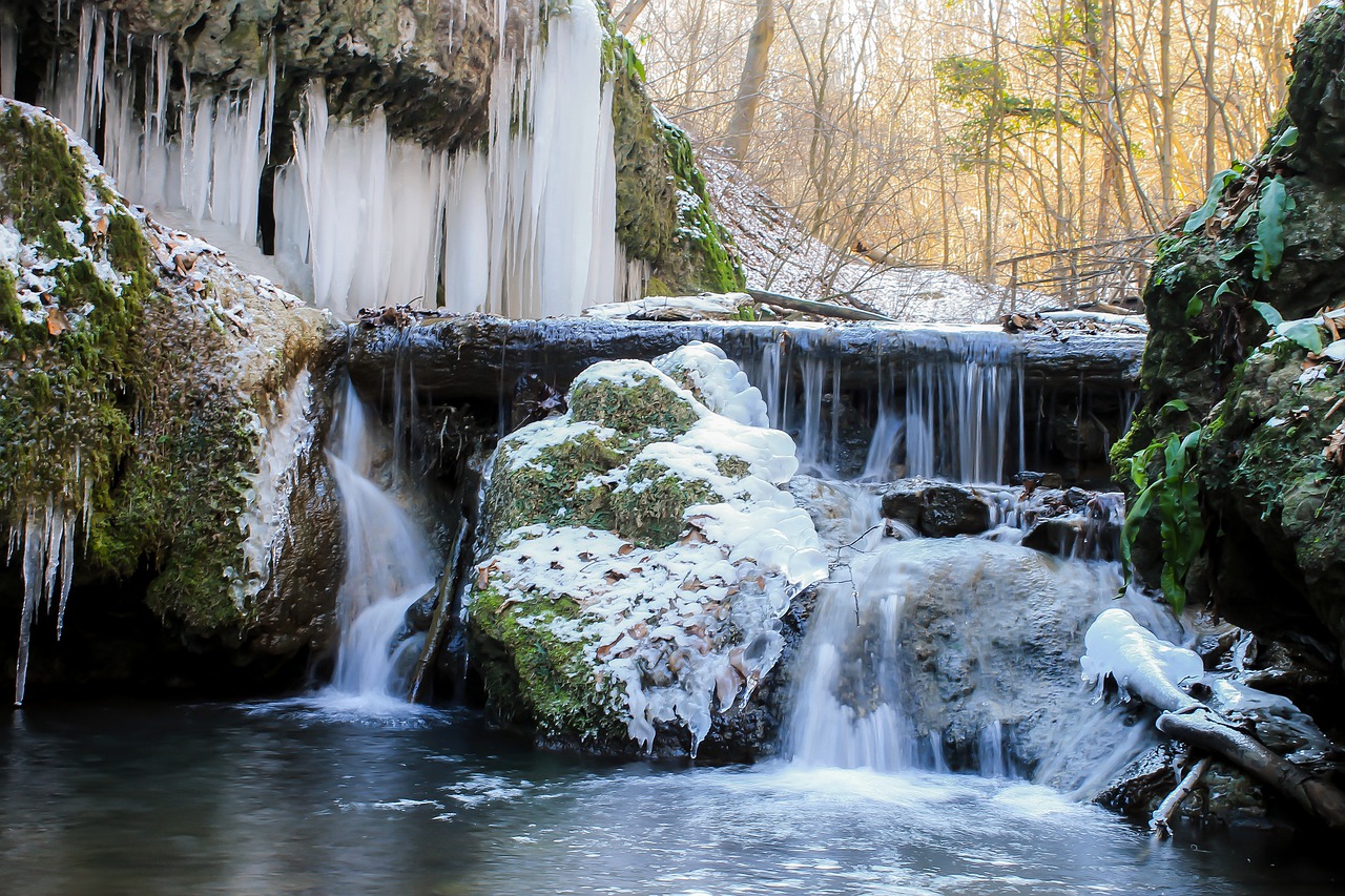 icicle body of water waterfall free photo