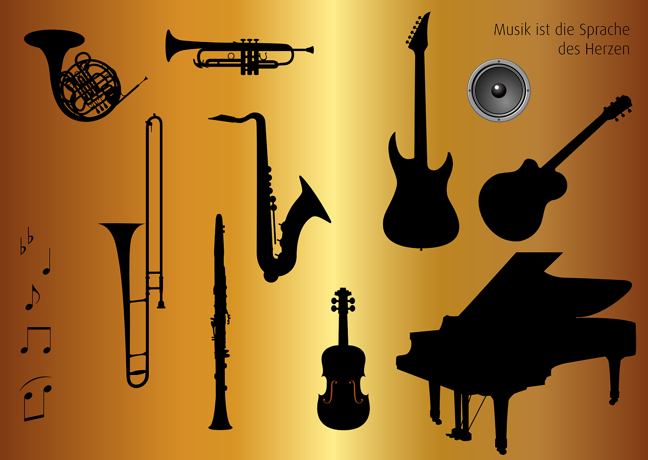 icon set musical instruments music free photo