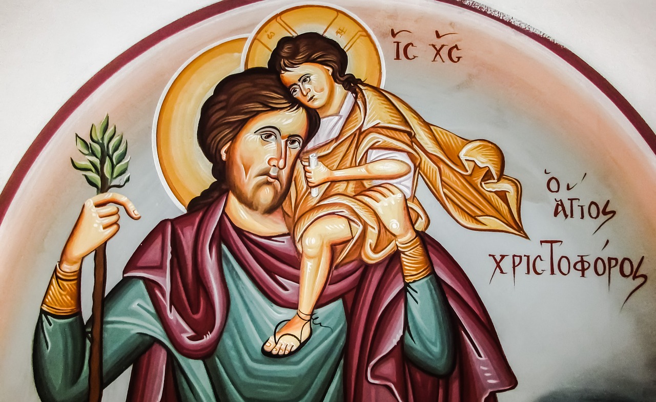 iconography paint st christopher free photo