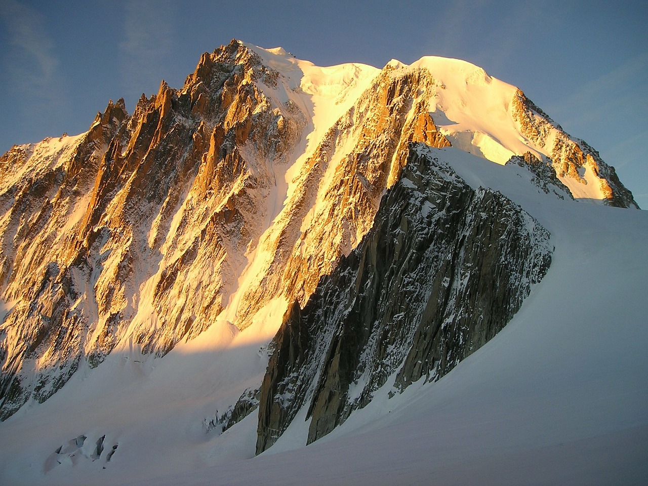icy channel chamonix mont blanc du tacul free photo