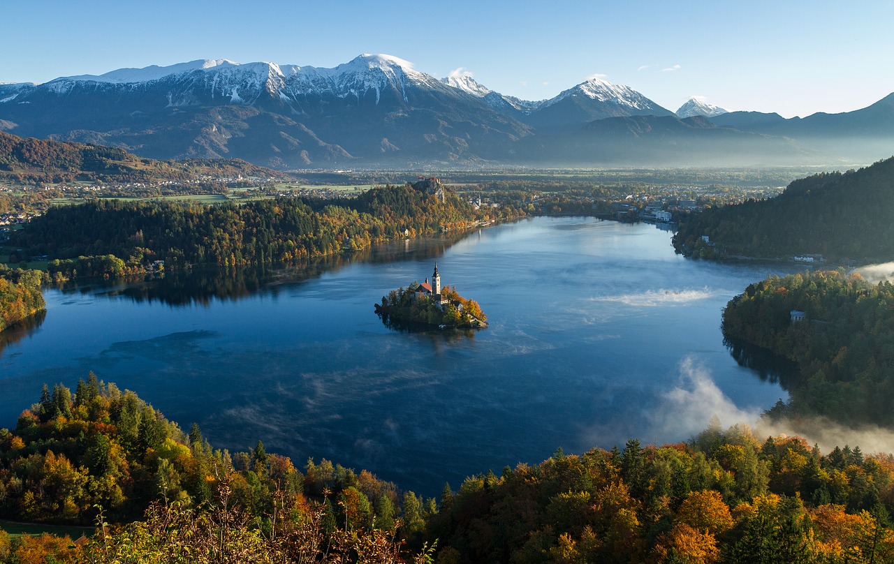 idyllic lake landscape free photo