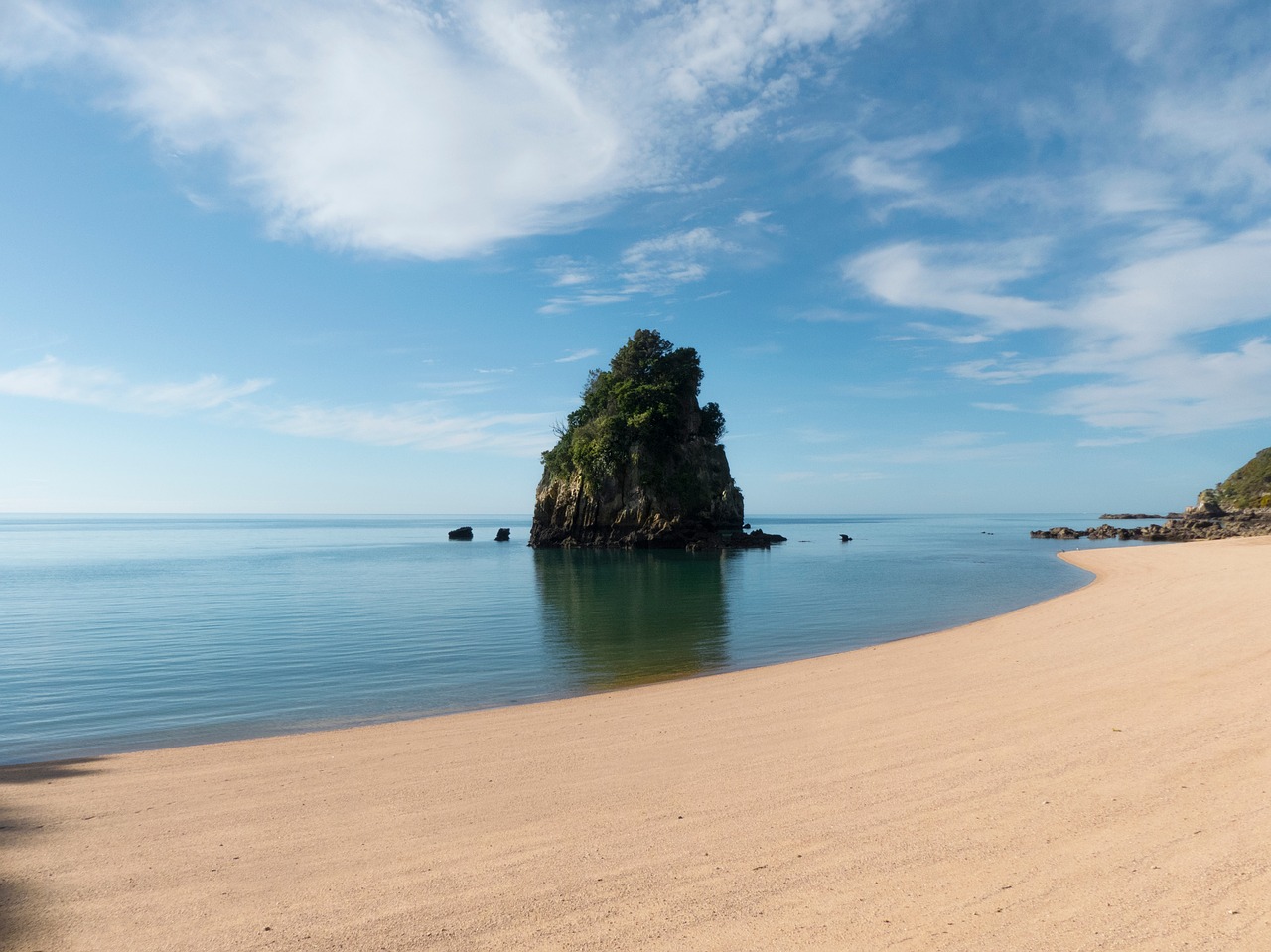 idyllic beach golden sand free photo