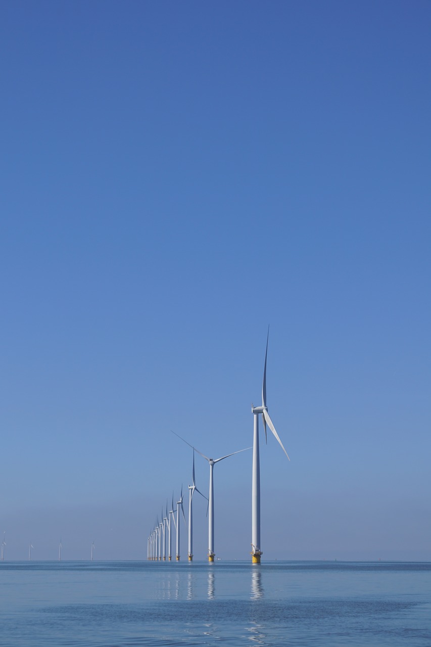 ijsselmeer  water  windmills free photo