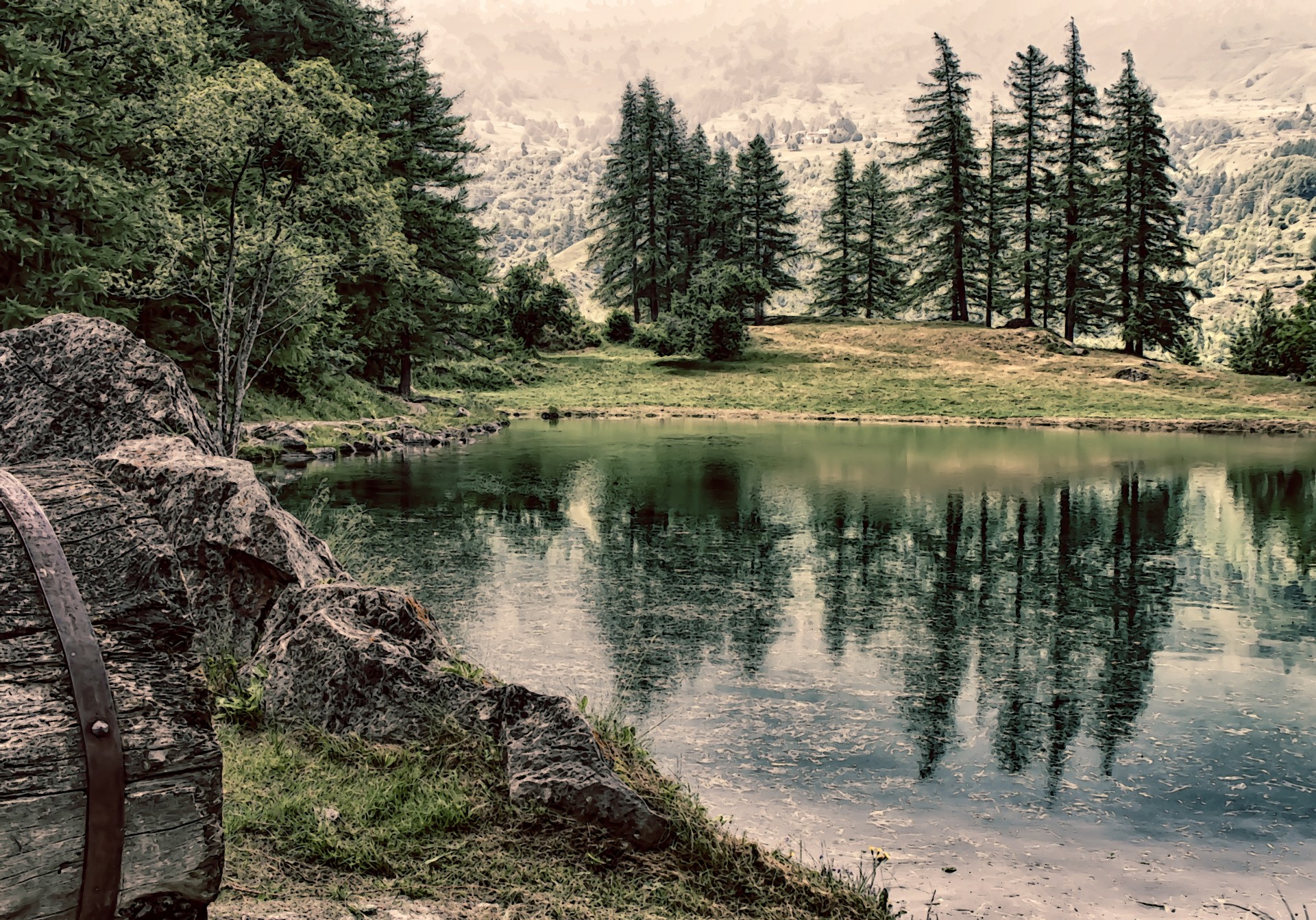 lake pond alps free photo