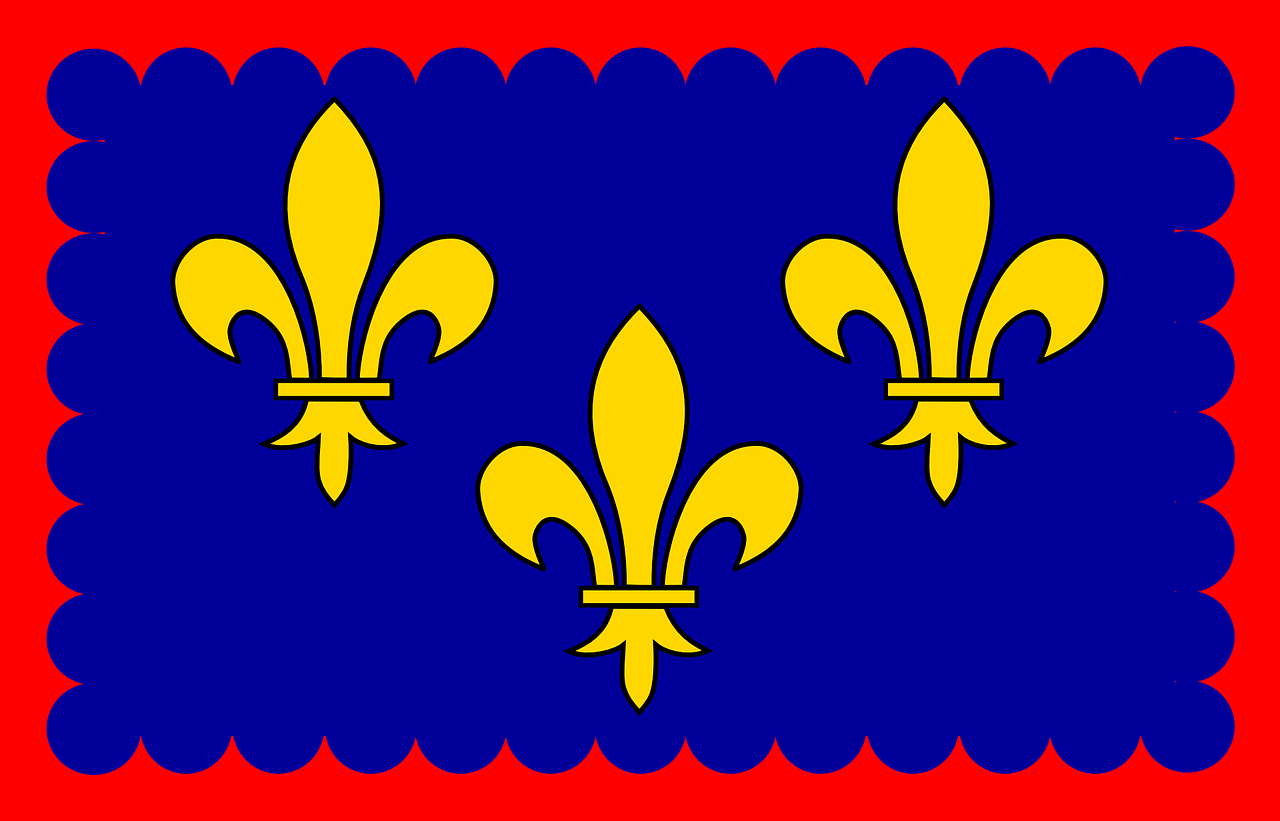 ile-de-france flag kingdom of france free photo