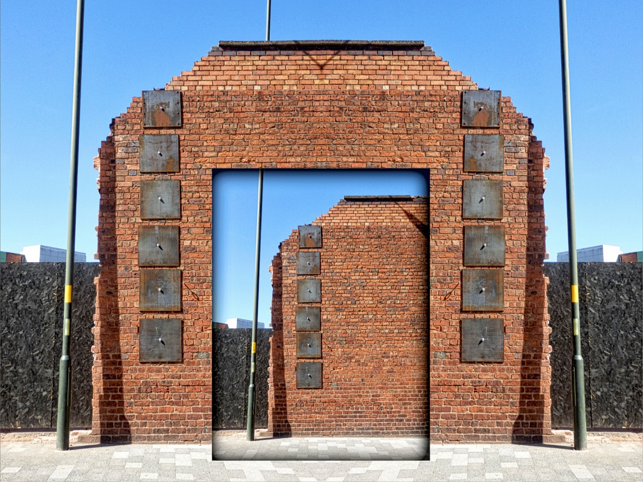 illusion wall brick free photo