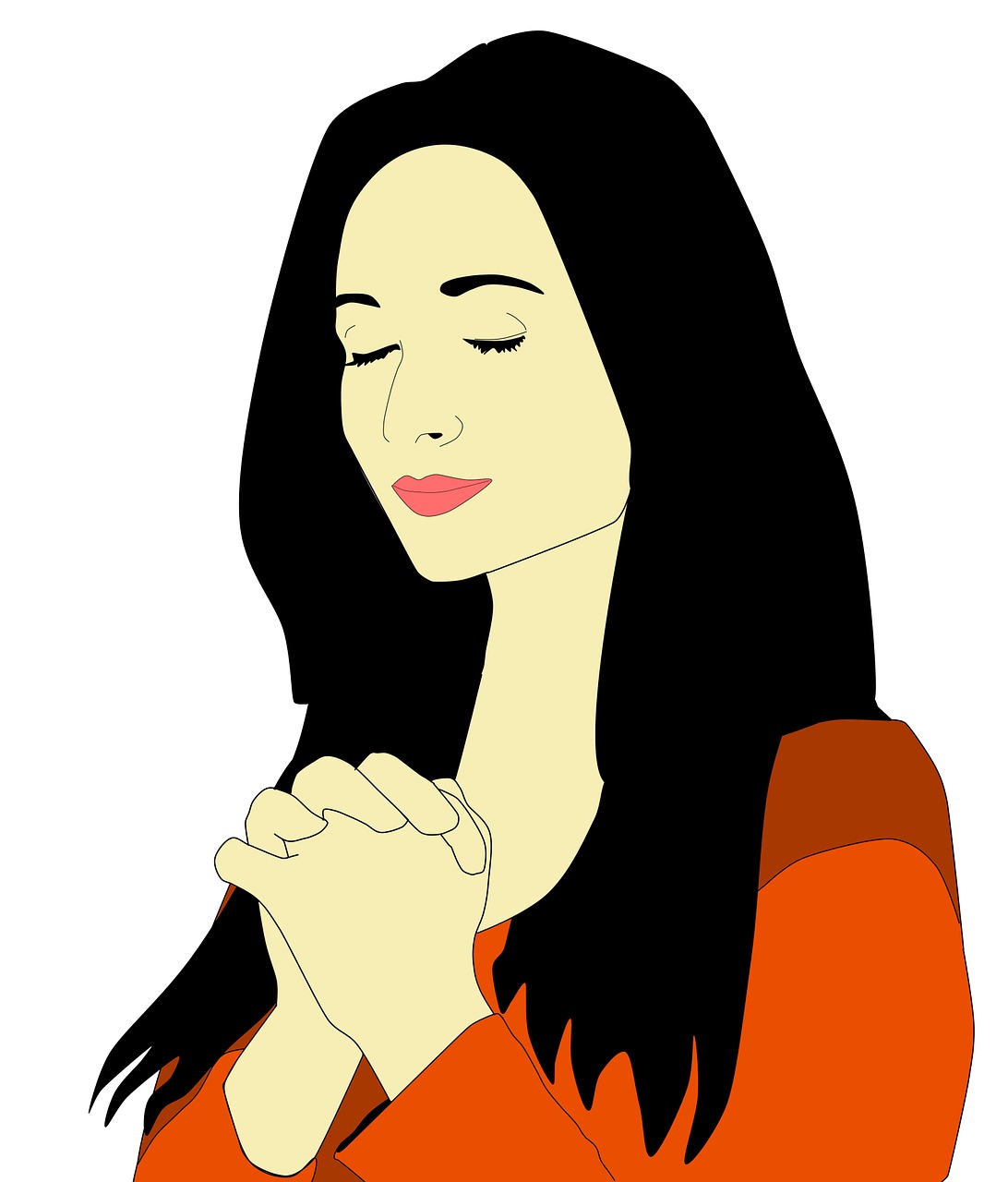 illustration woman praying free photo