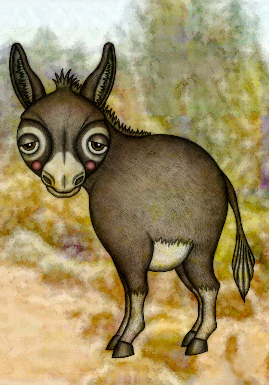 donkey illustration drawing free photo