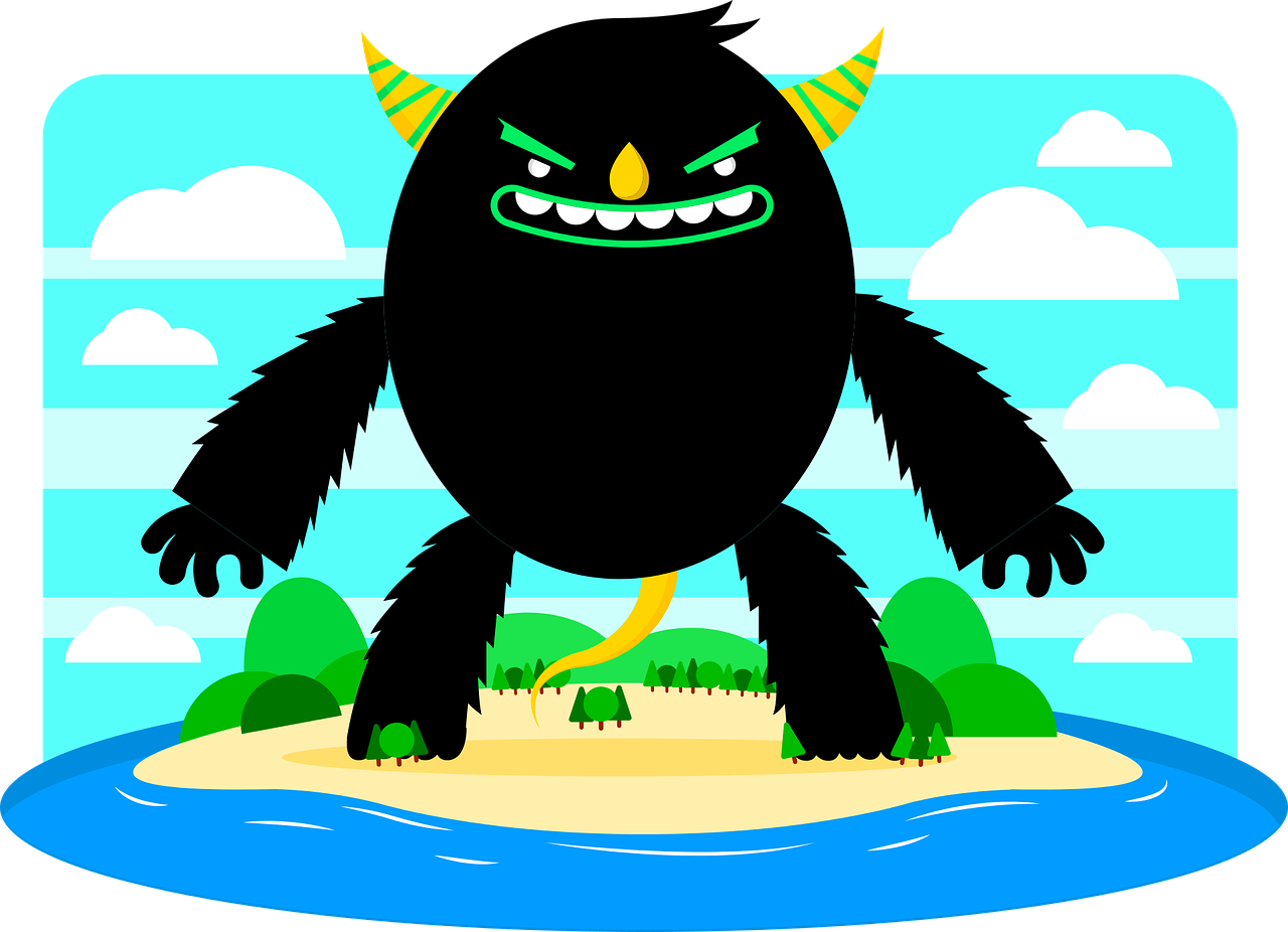 illustration monster chilling free photo