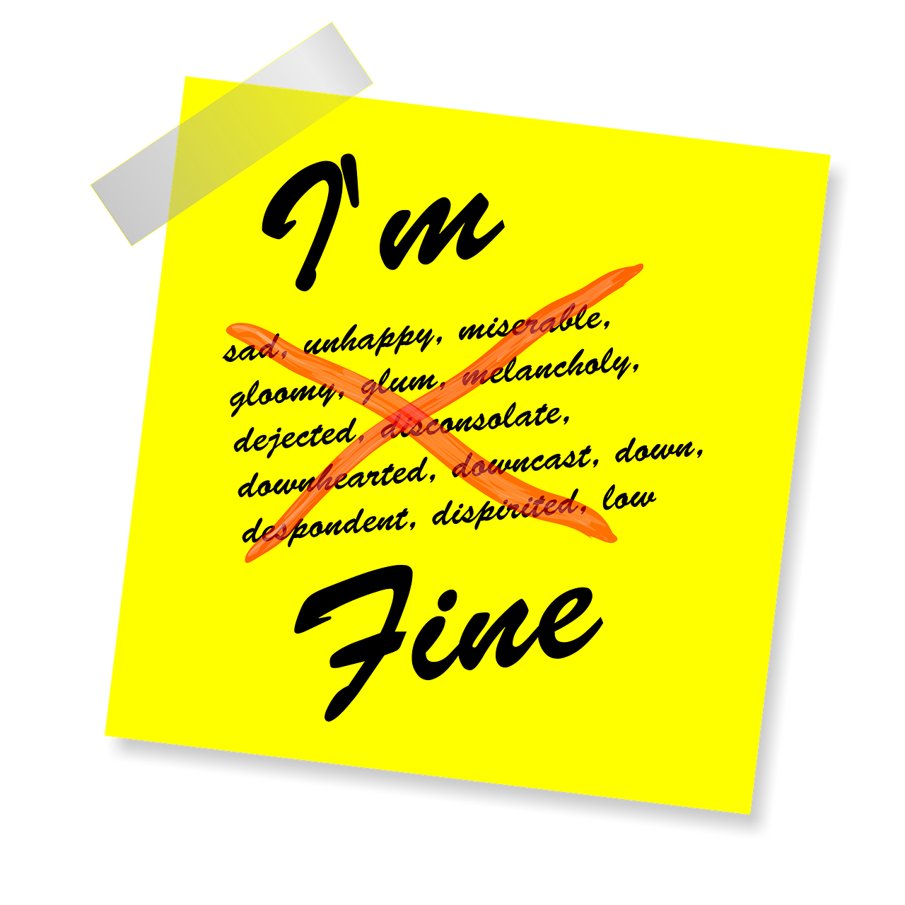 i'm fine yellow sticker note free photo