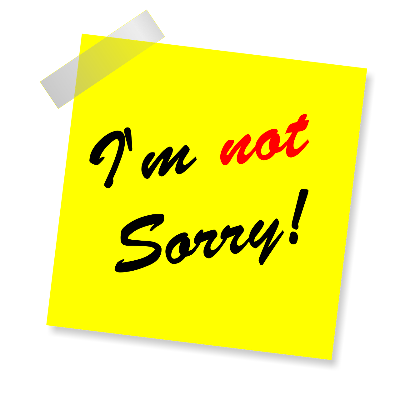 i'm not sorry yellow sticker note free photo