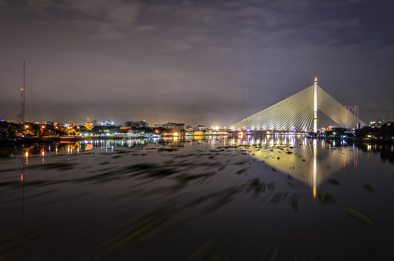 bangkok bridge river free photo