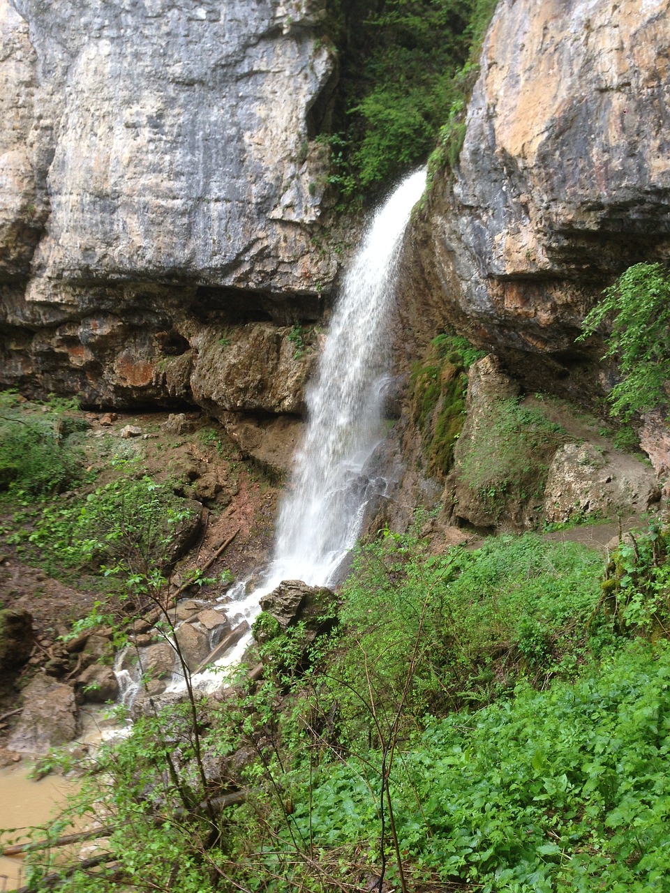 waterfall mountain river nature free photo