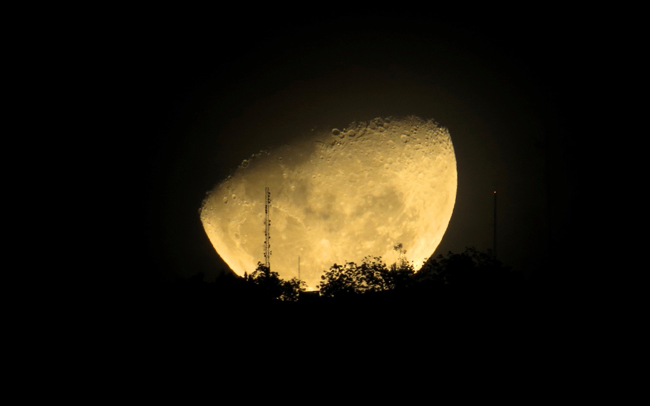 image moon night night landscape free photo