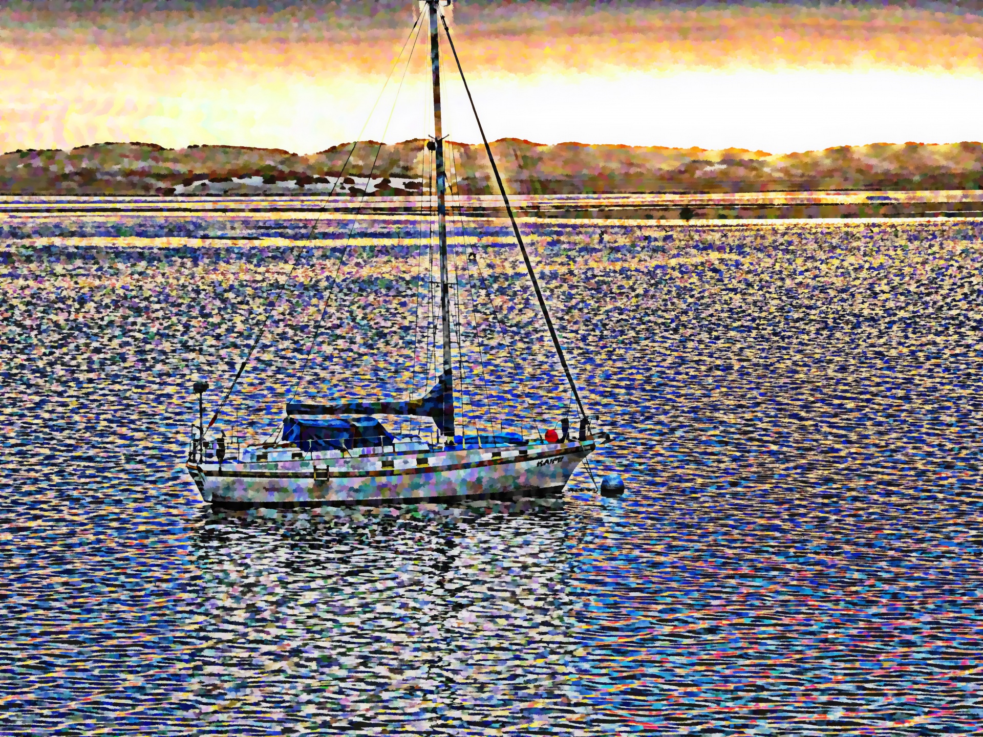 impressionist sailboat painted free photo