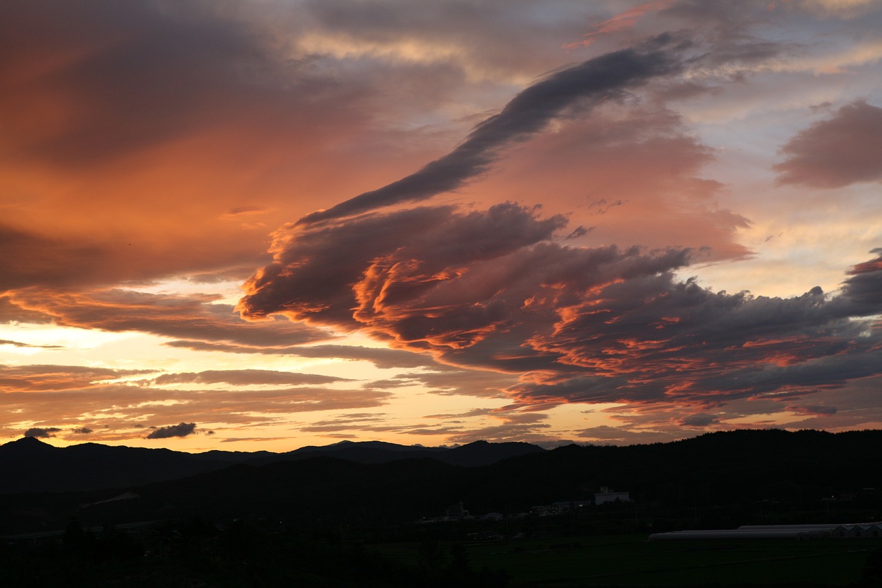 in the evening sky cloud free photo