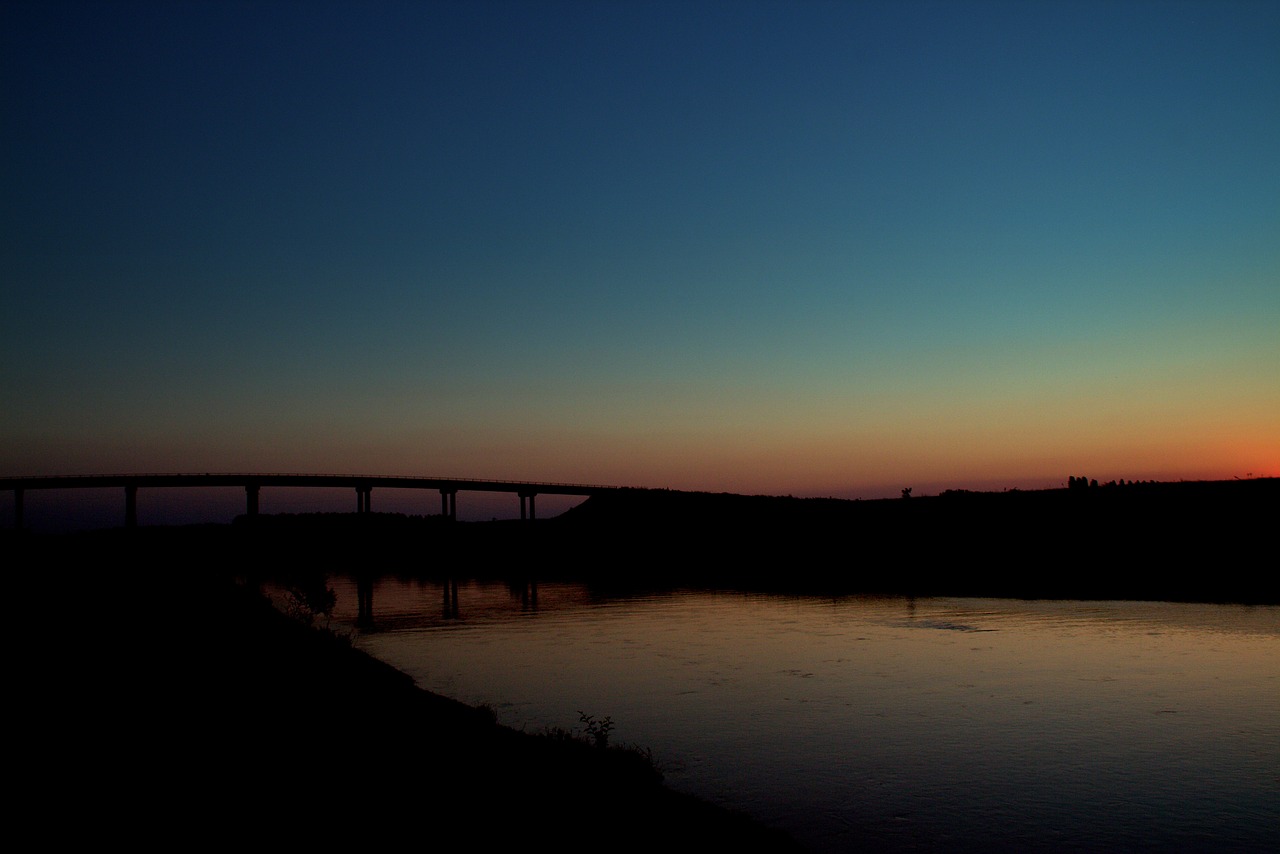 in the evening bridge water free photo