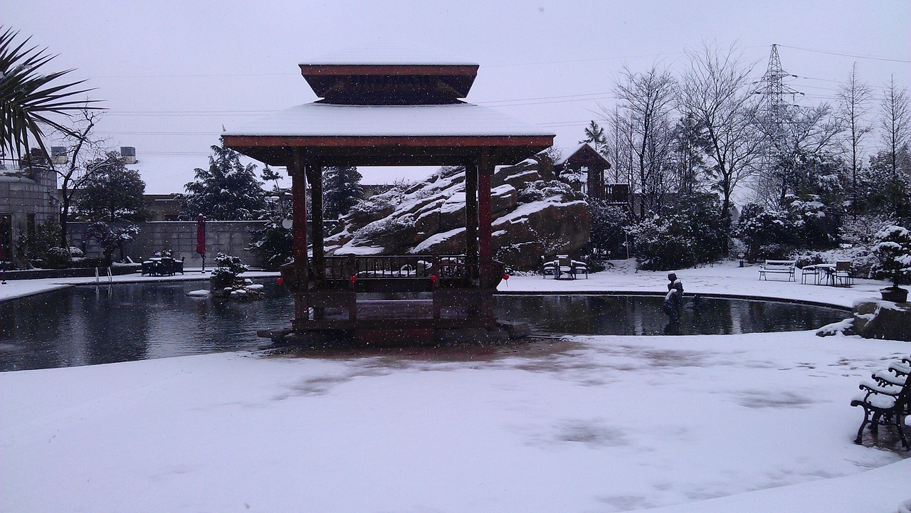 in the snow cabin views free photo