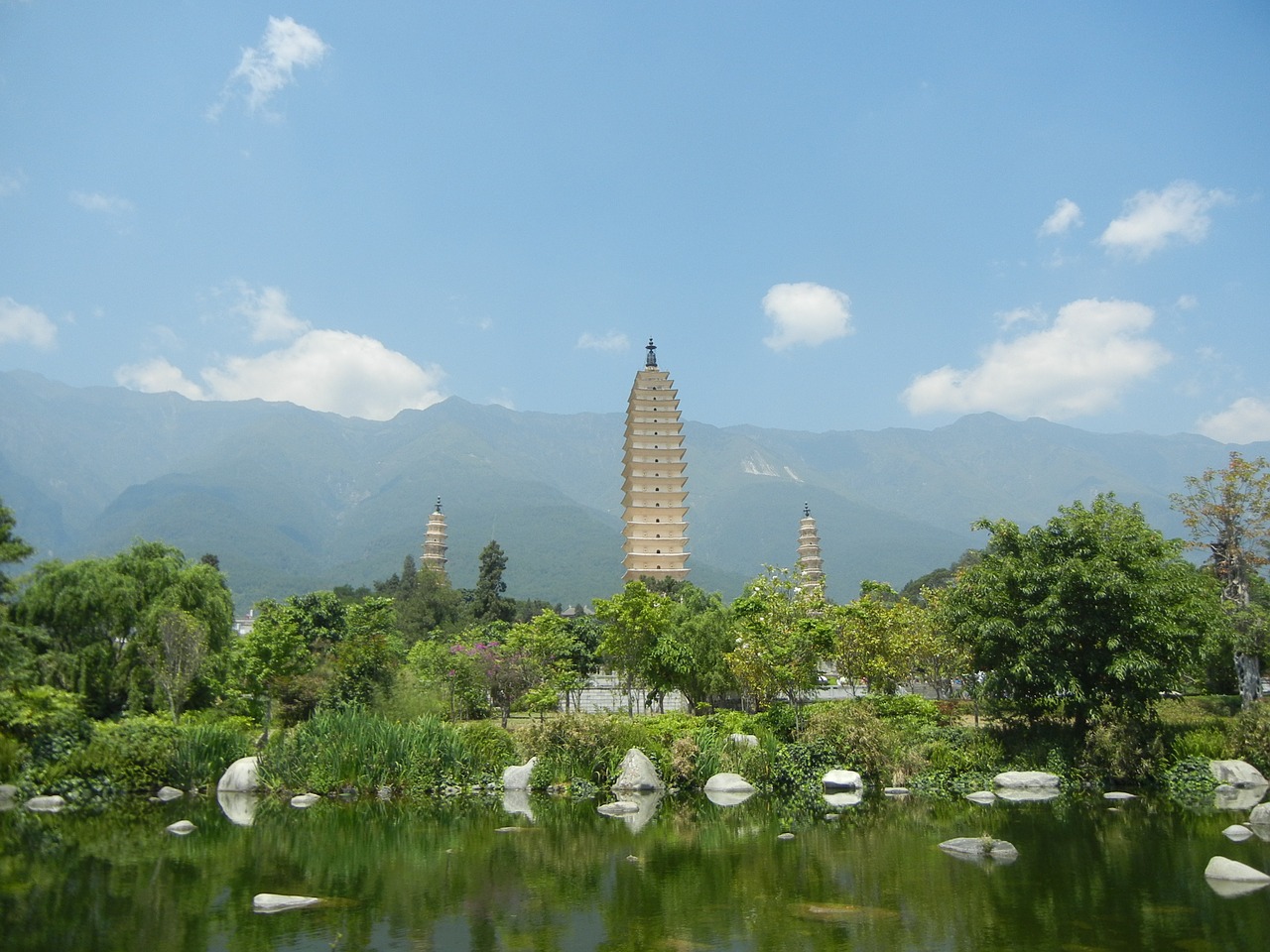 in yunnan province dali the three pagodas temple free photo