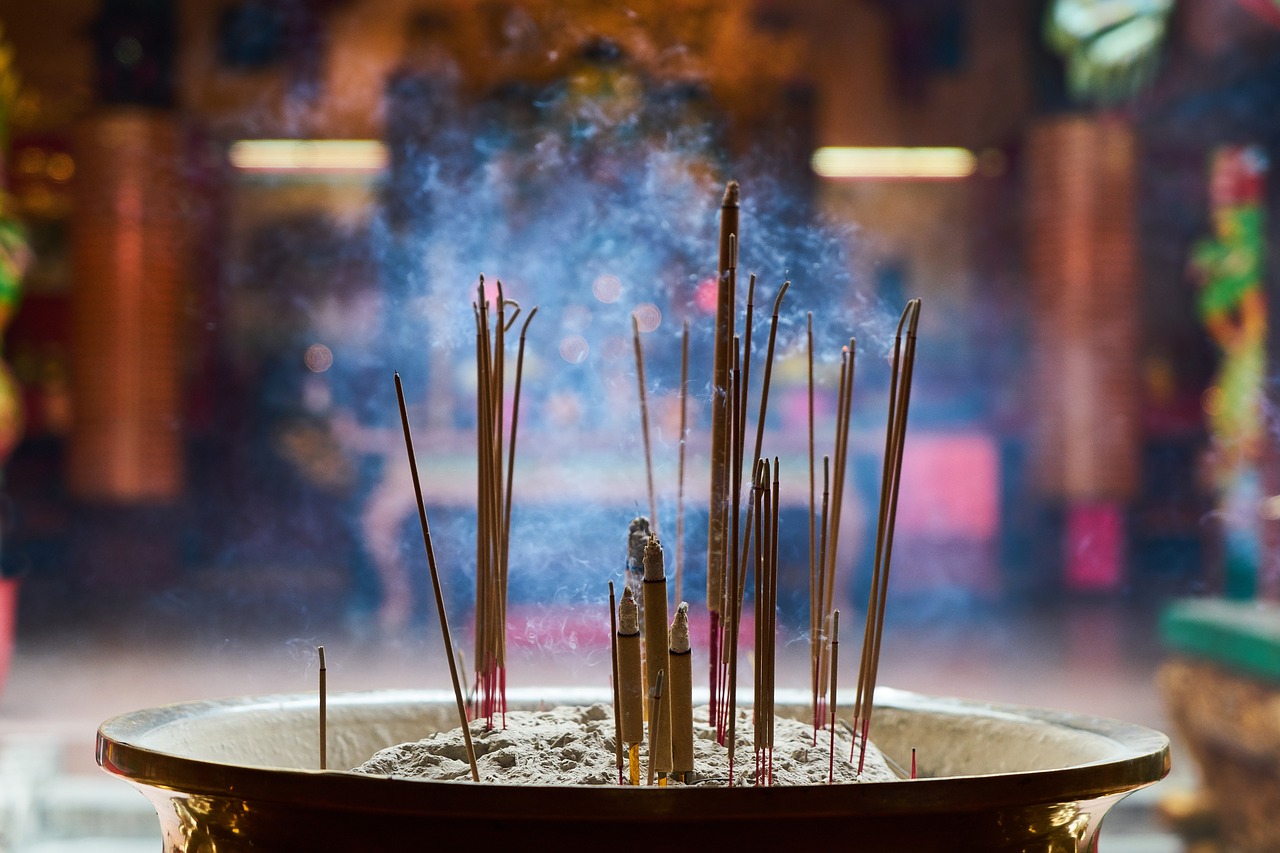 incense prayer buddhism free photo