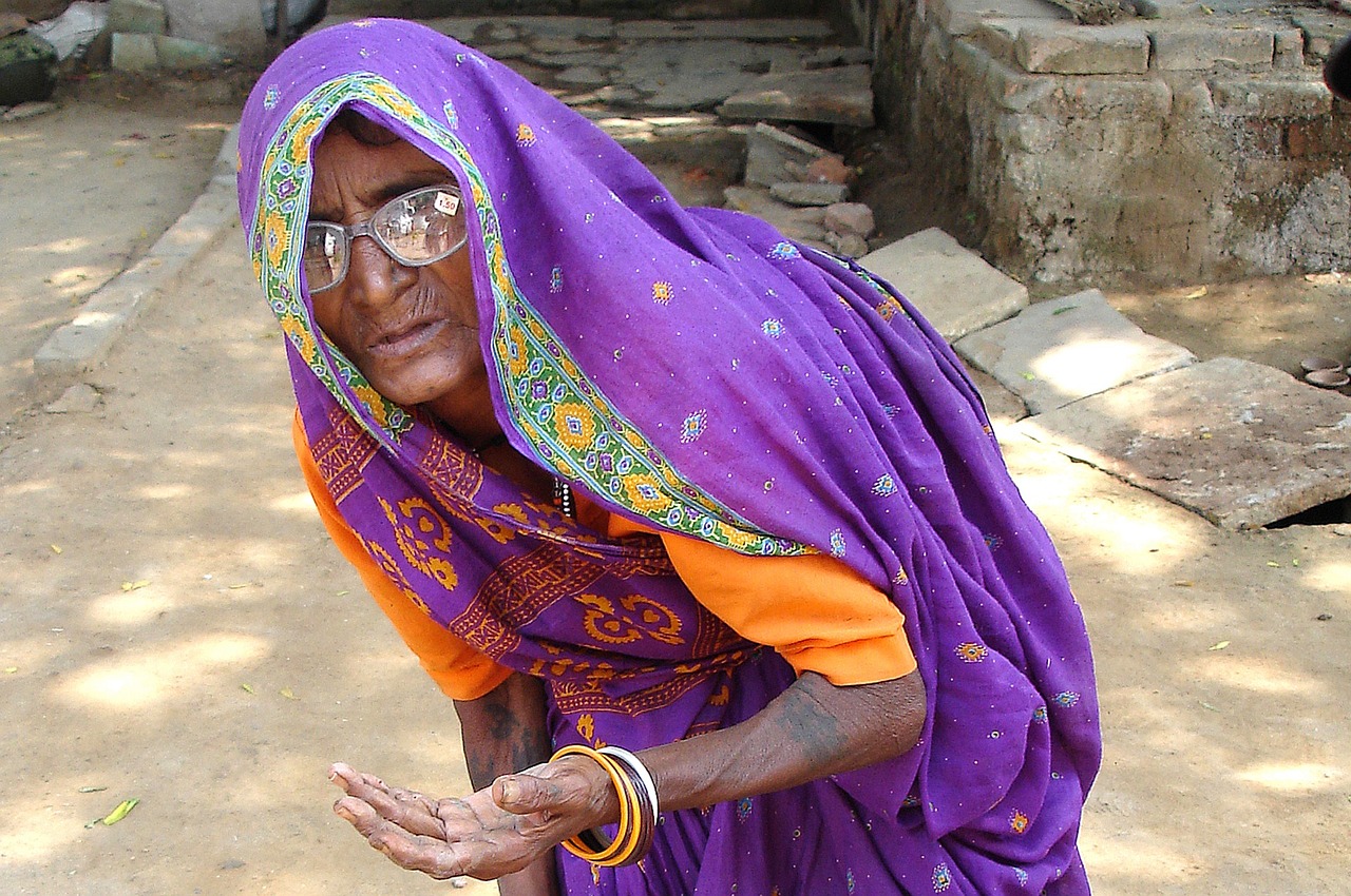 india begging old woman free photo
