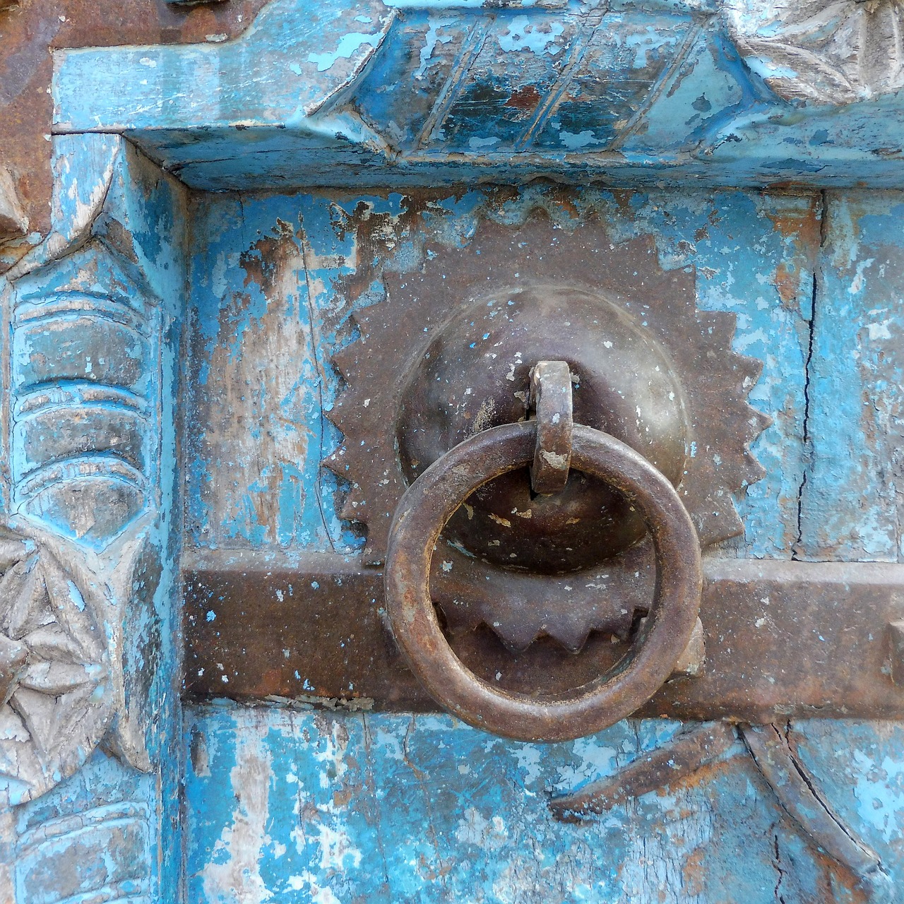 india door blue free photo