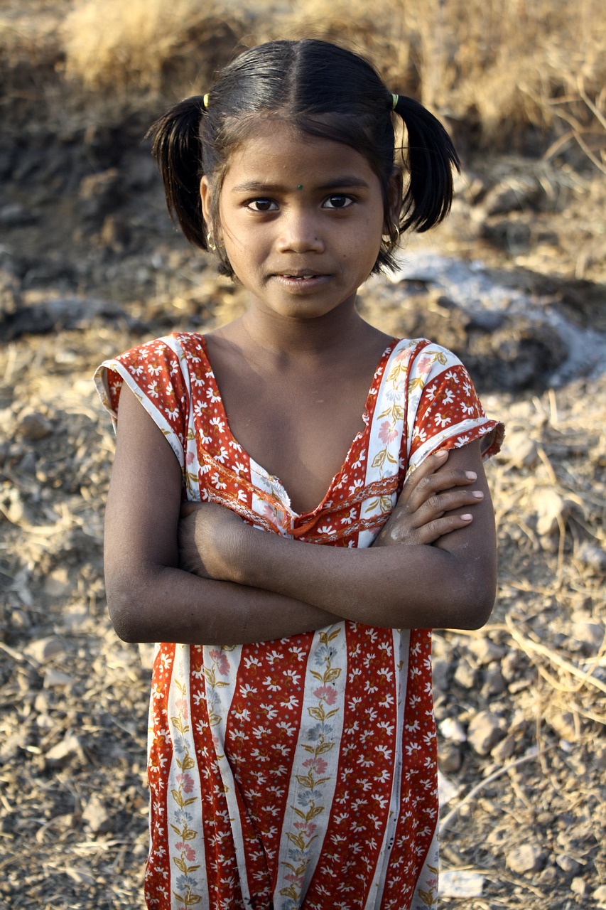 indian girl folded arms portrait free photo