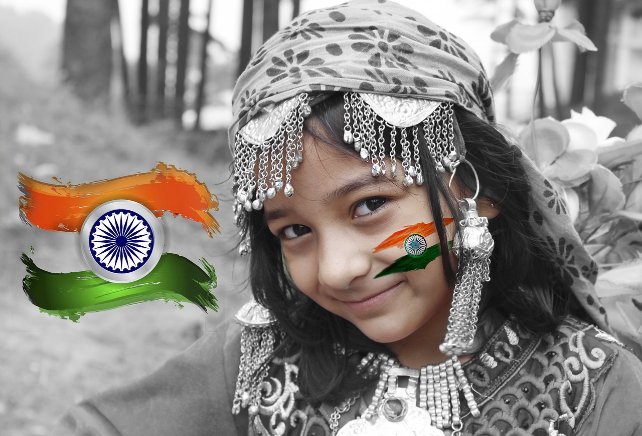 indian independence day independence celebration cute girl free photo
