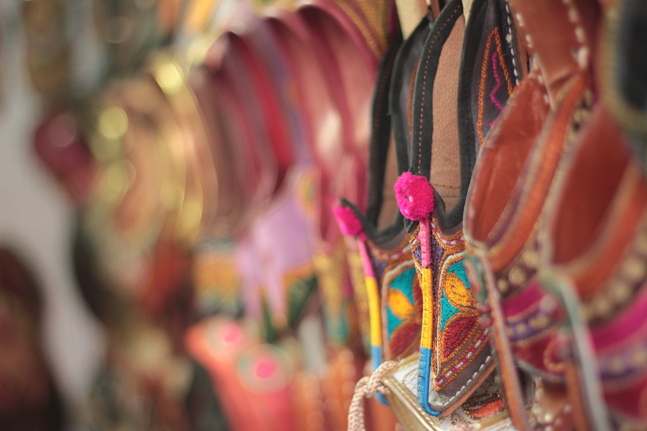 indian traditional foot wear colorful free photo