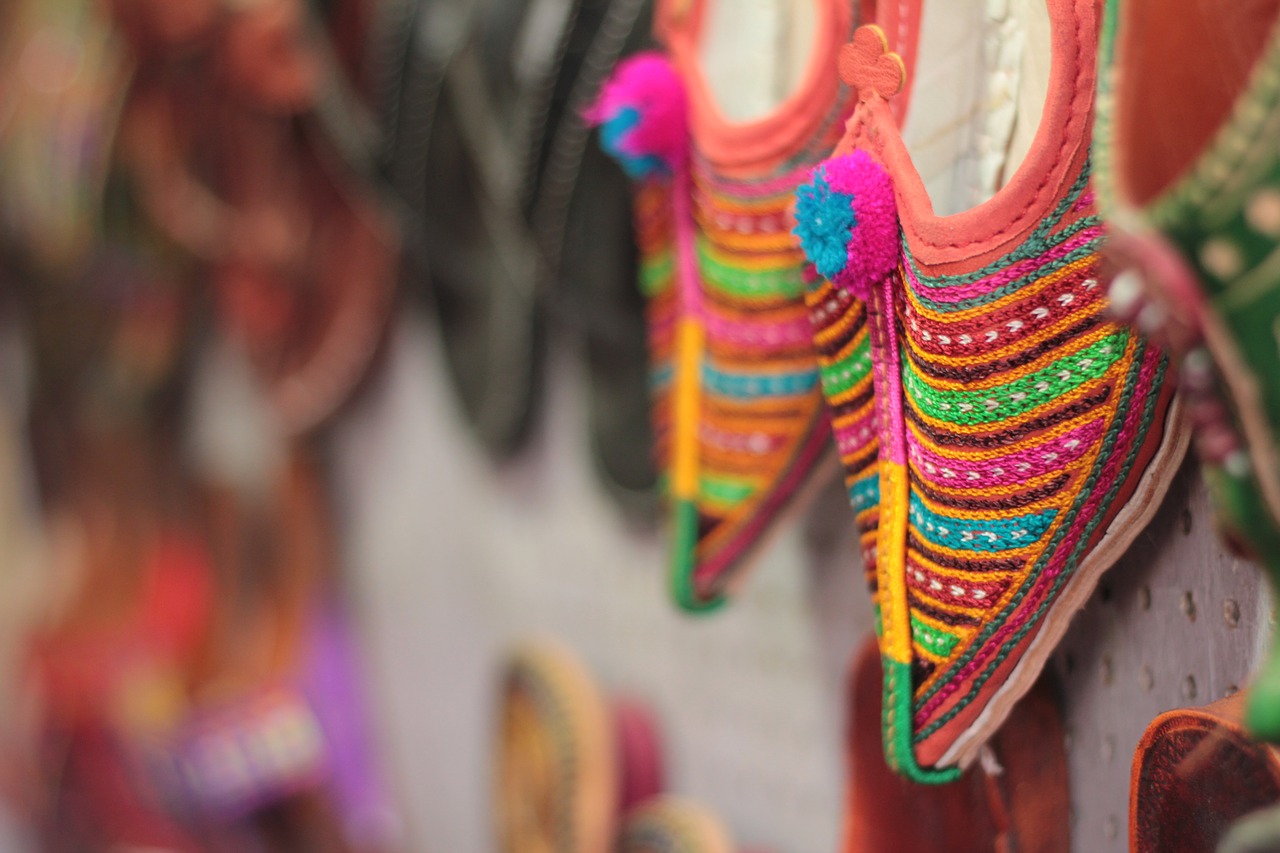 indian traditional foot wear colorful free photo