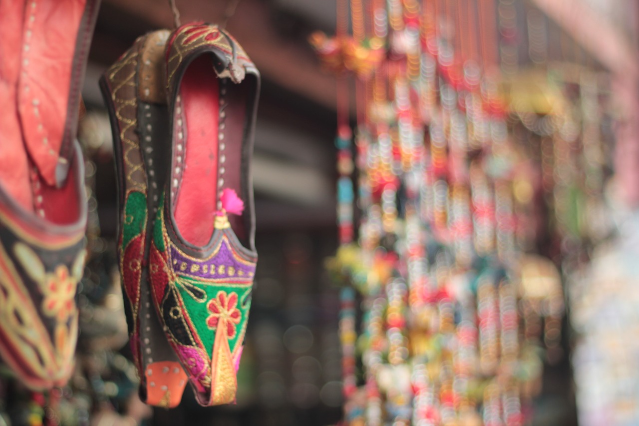 indian traditional foot wear colorful free photo