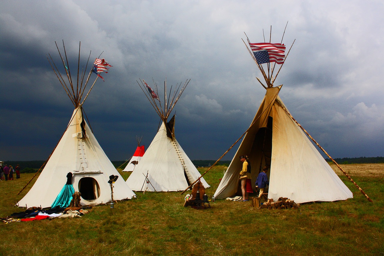 indians tents summer free photo