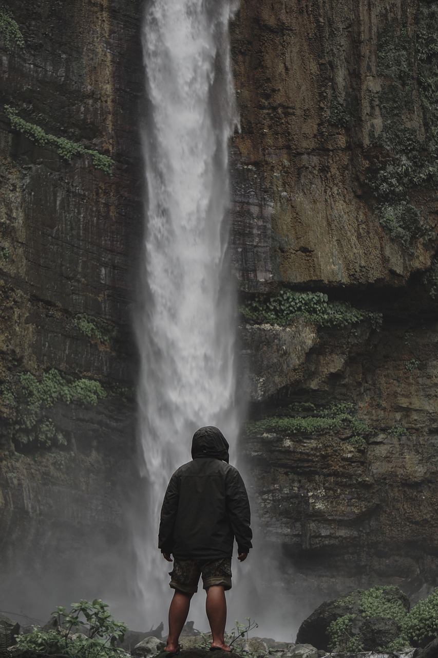 indonesian waterfall fog free photo