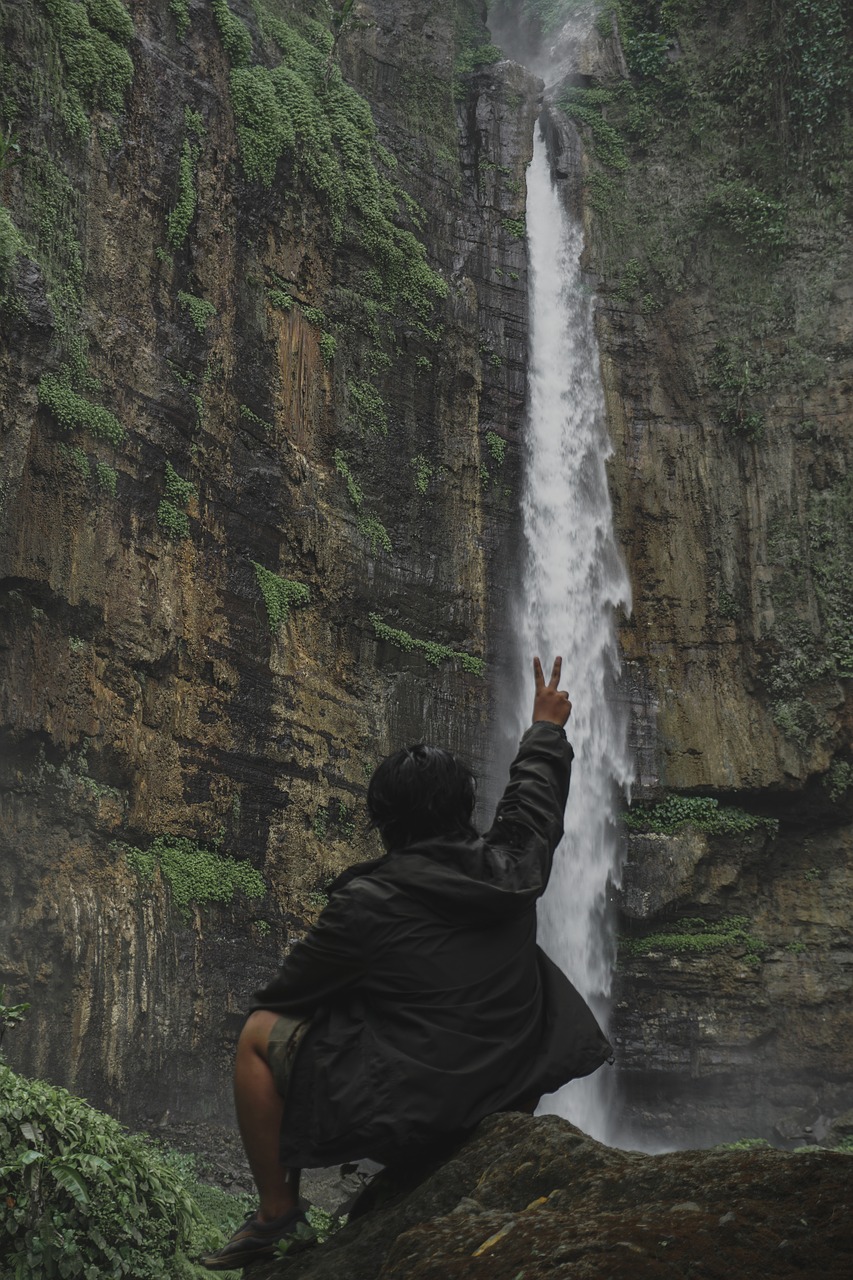 indonesian fog waterfall free photo