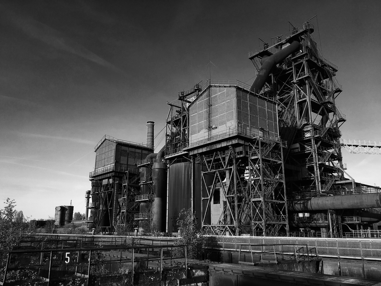 industrial black white factory free photo