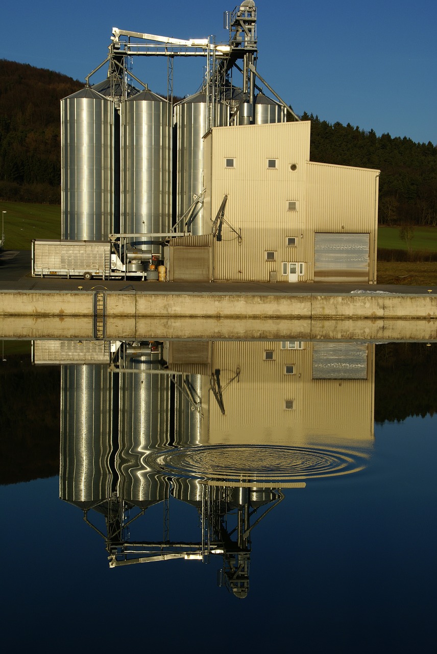 industrial building channel water free photo