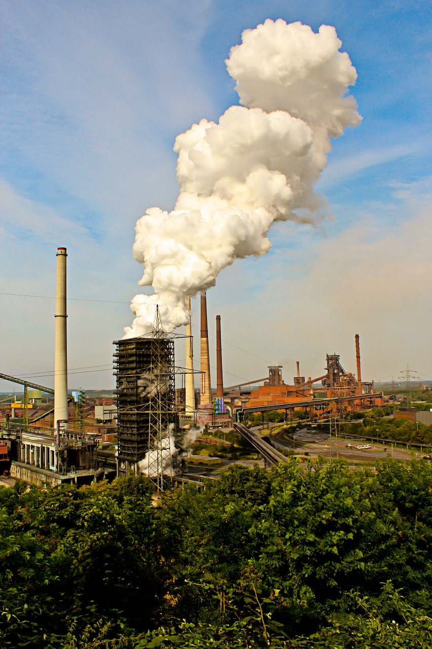 industry pollution chimneys free photo