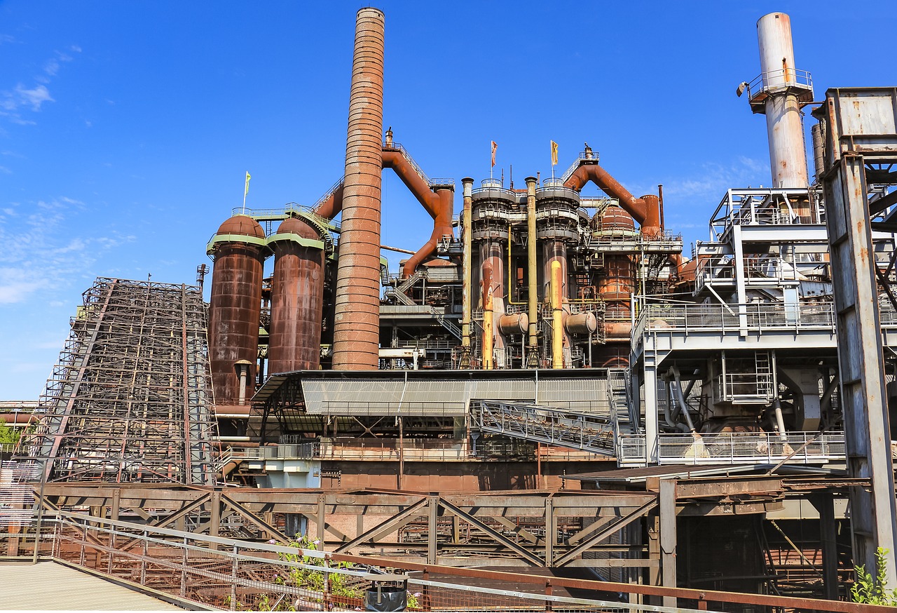 industry blast furnaces steel production free photo