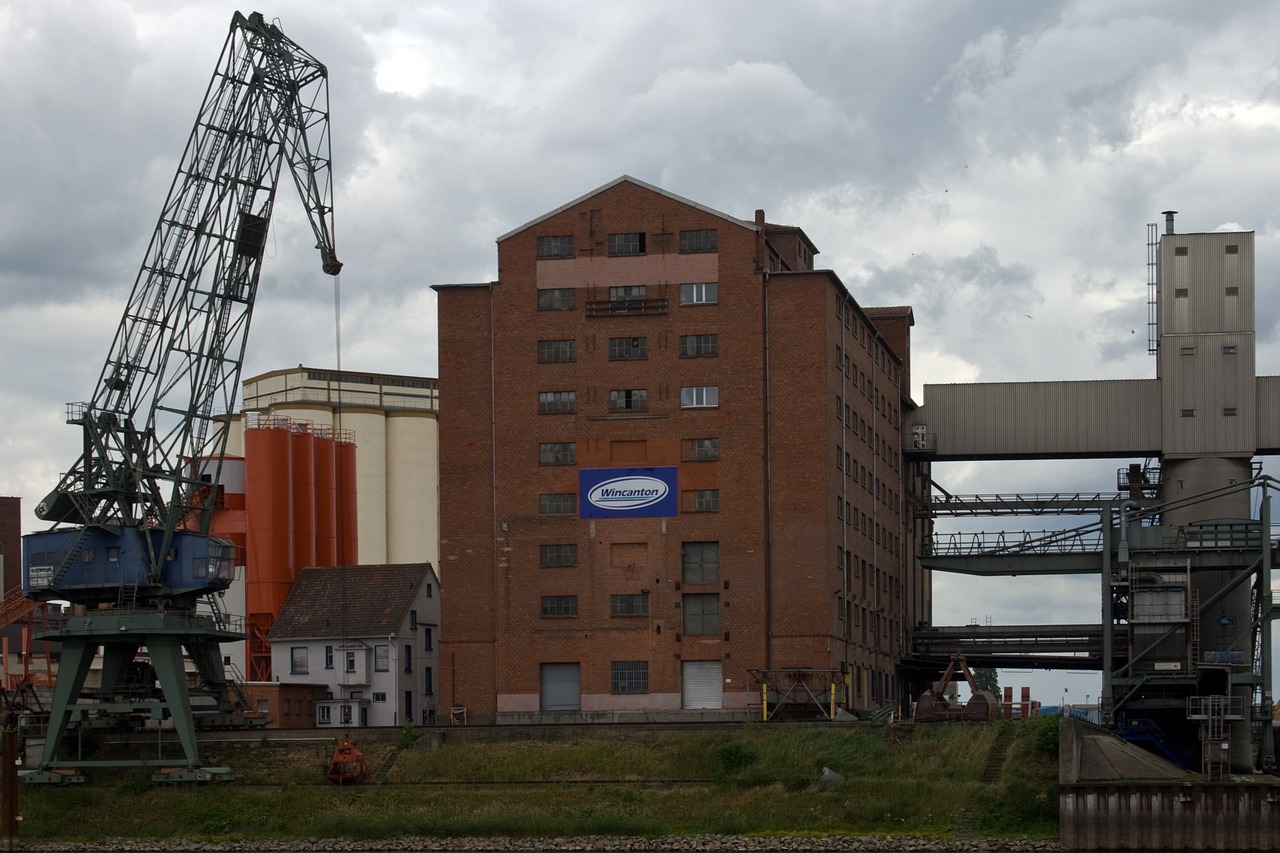 industry crane flour mill free photo