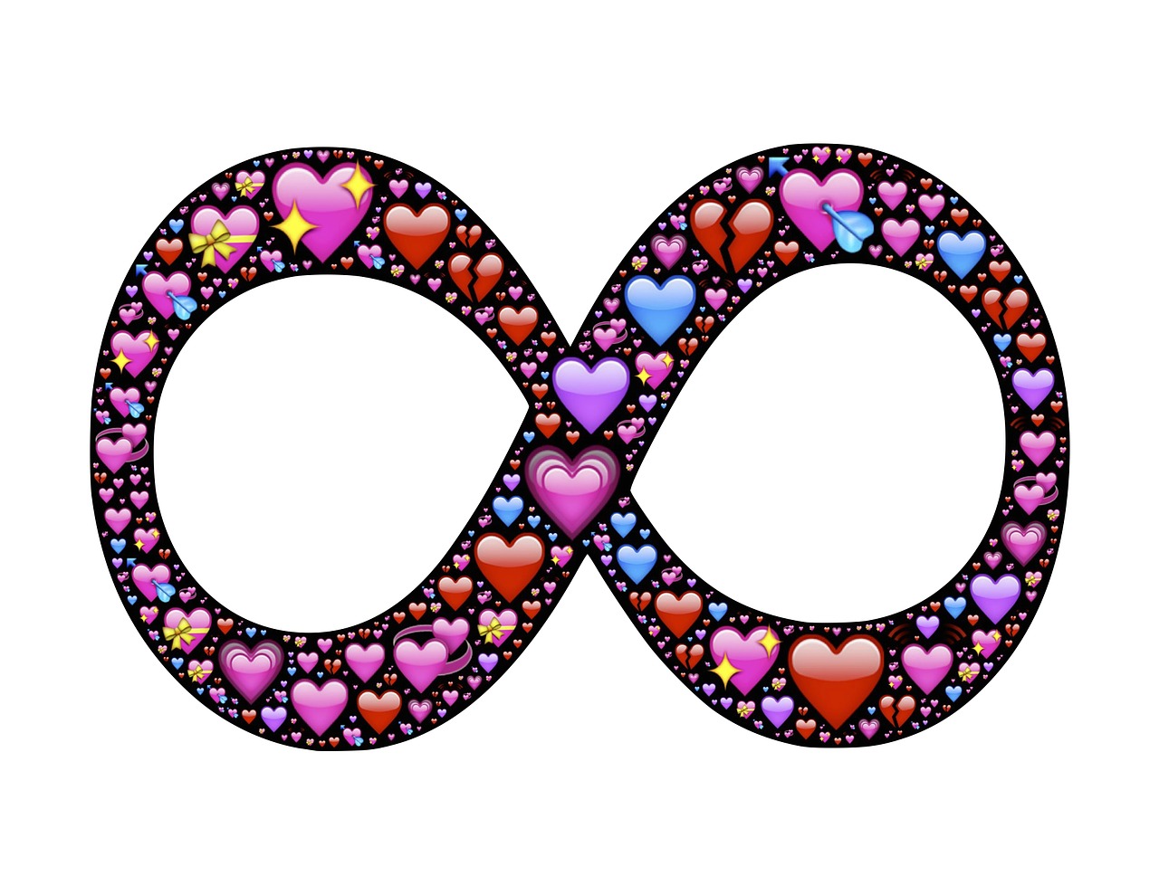 infinity infinite hearts free photo