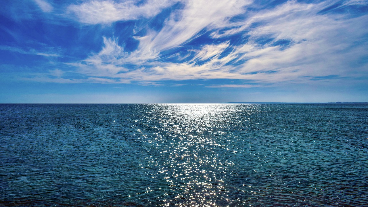 infinity blue sea horizon free photo