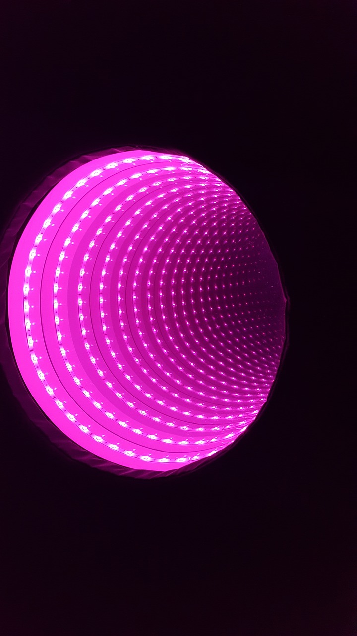 infinity tunnel led pink free photo