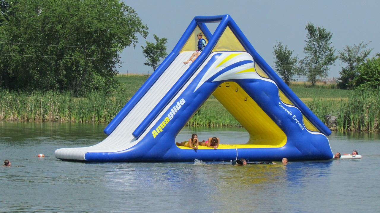 inflatables play water free photo