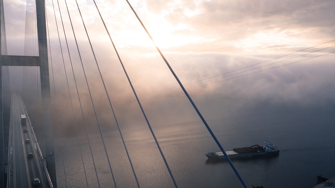 infrastructure bridge fog free photo