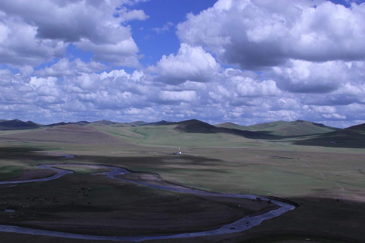 inner mongolia prairie blue sky free photo