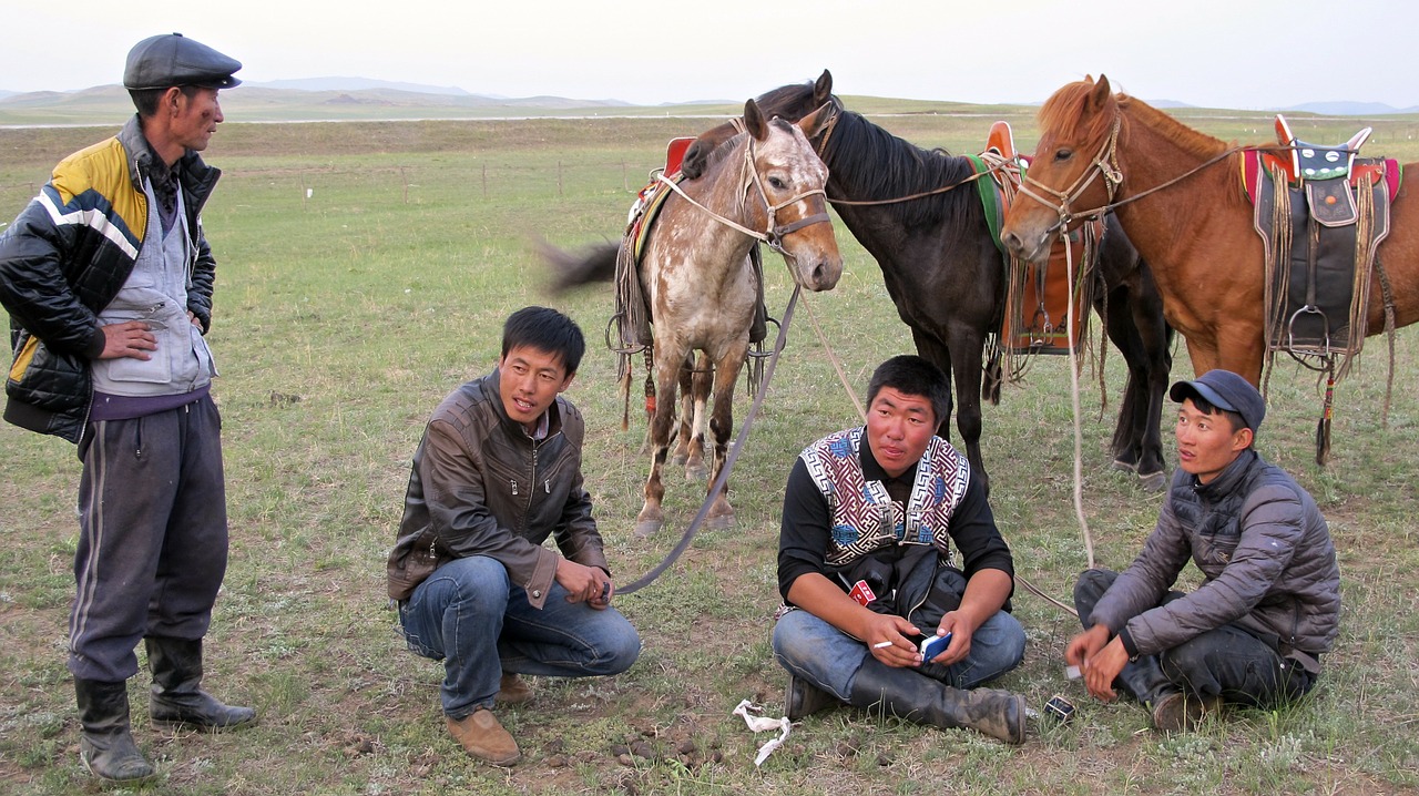 inner mongolia cowboys horses free photo