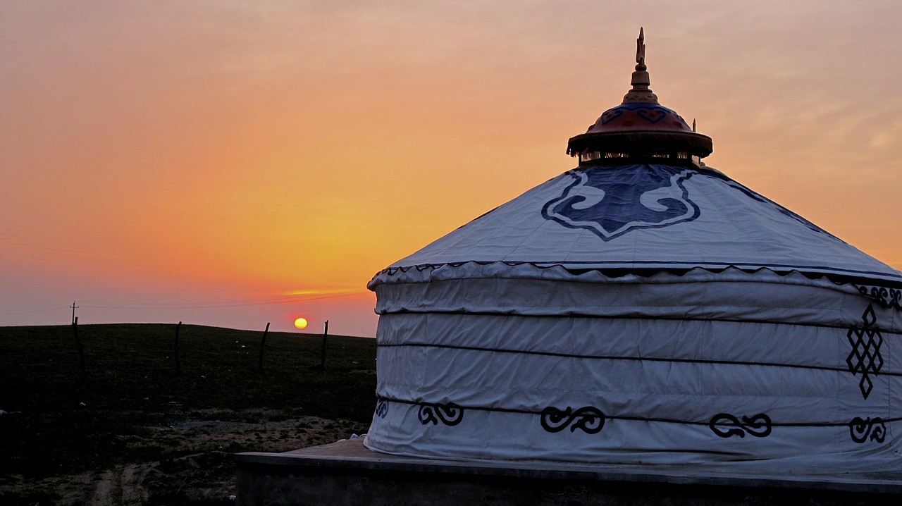 inner mongolia sunset tranquility free photo