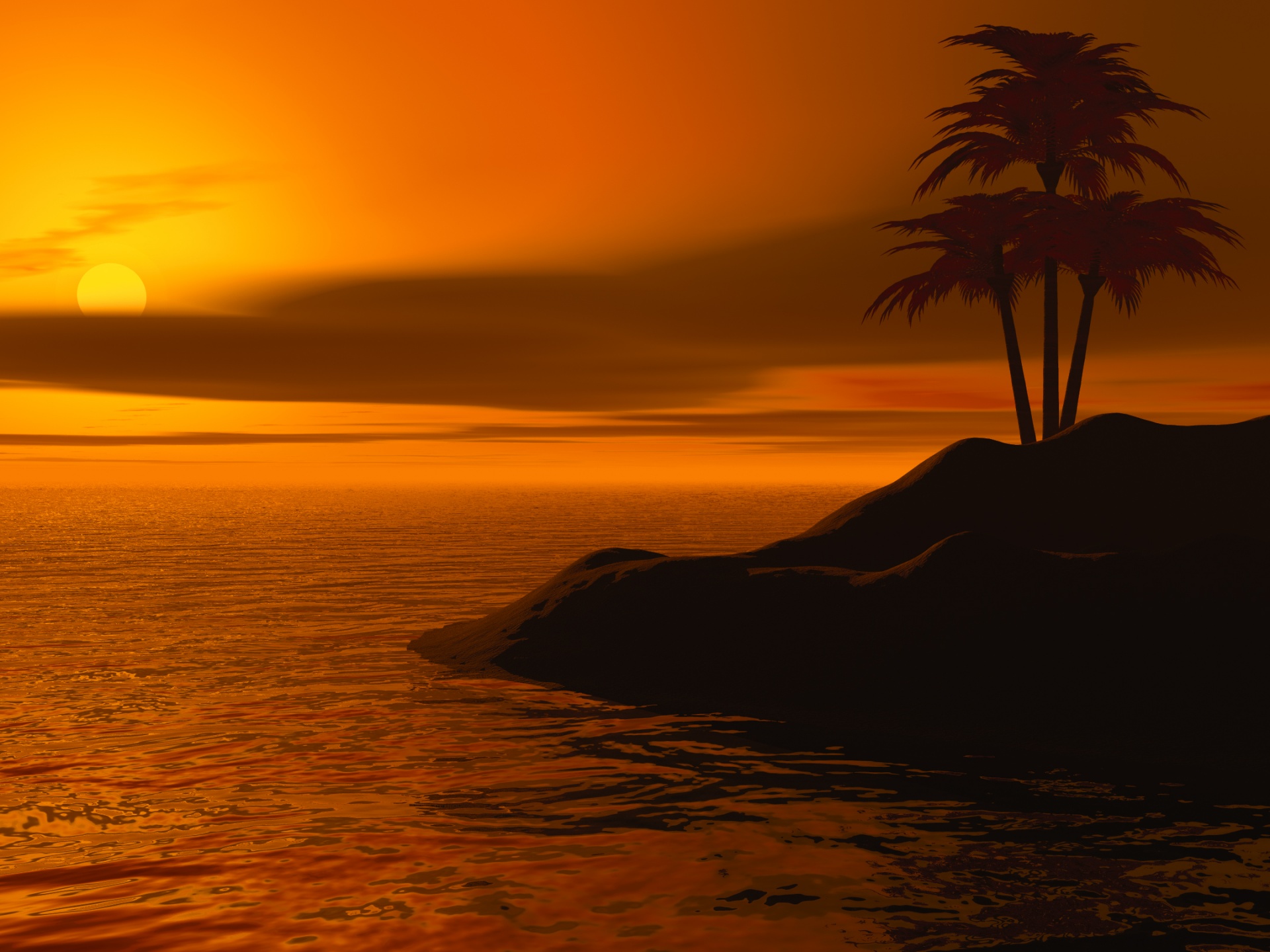 island palm sunset free photo