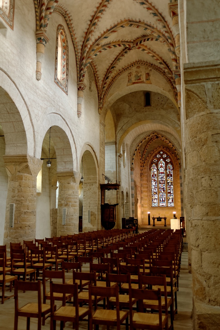 inside abbey romaimoutier free photo